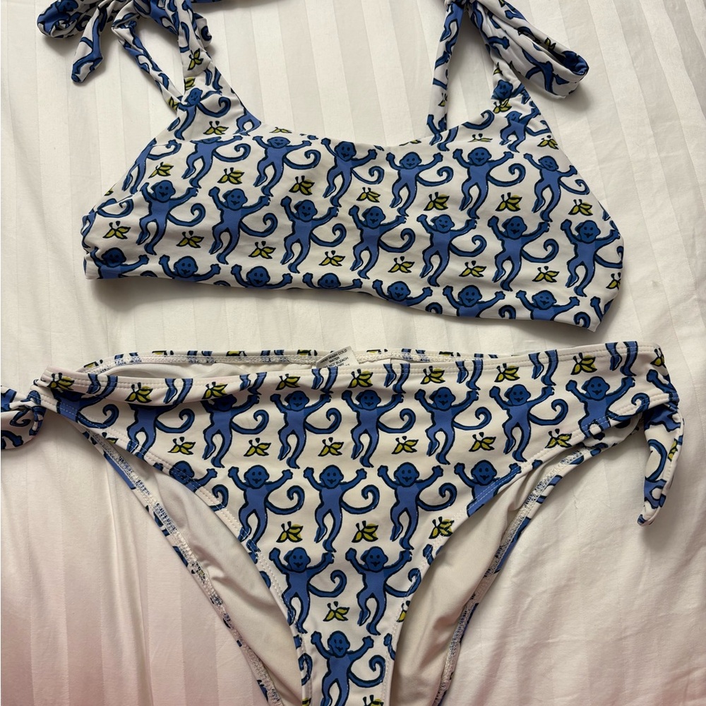 Roller Rabbit Blue monkey Patterned Bikini Large